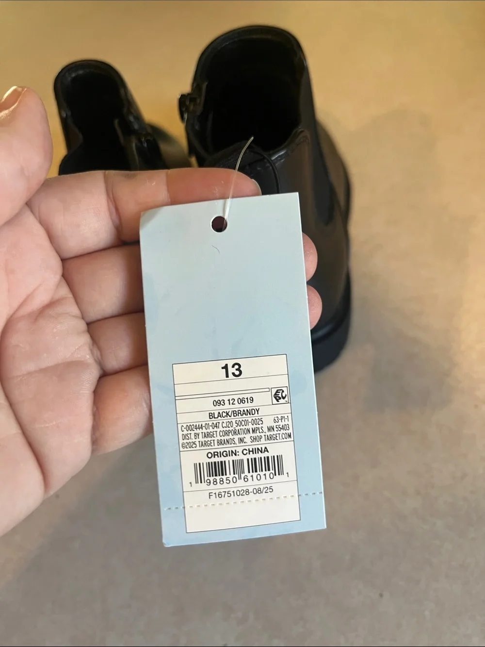 New Cat & Jack Chelsea Boots Side Zip Black Size 13 NWT
